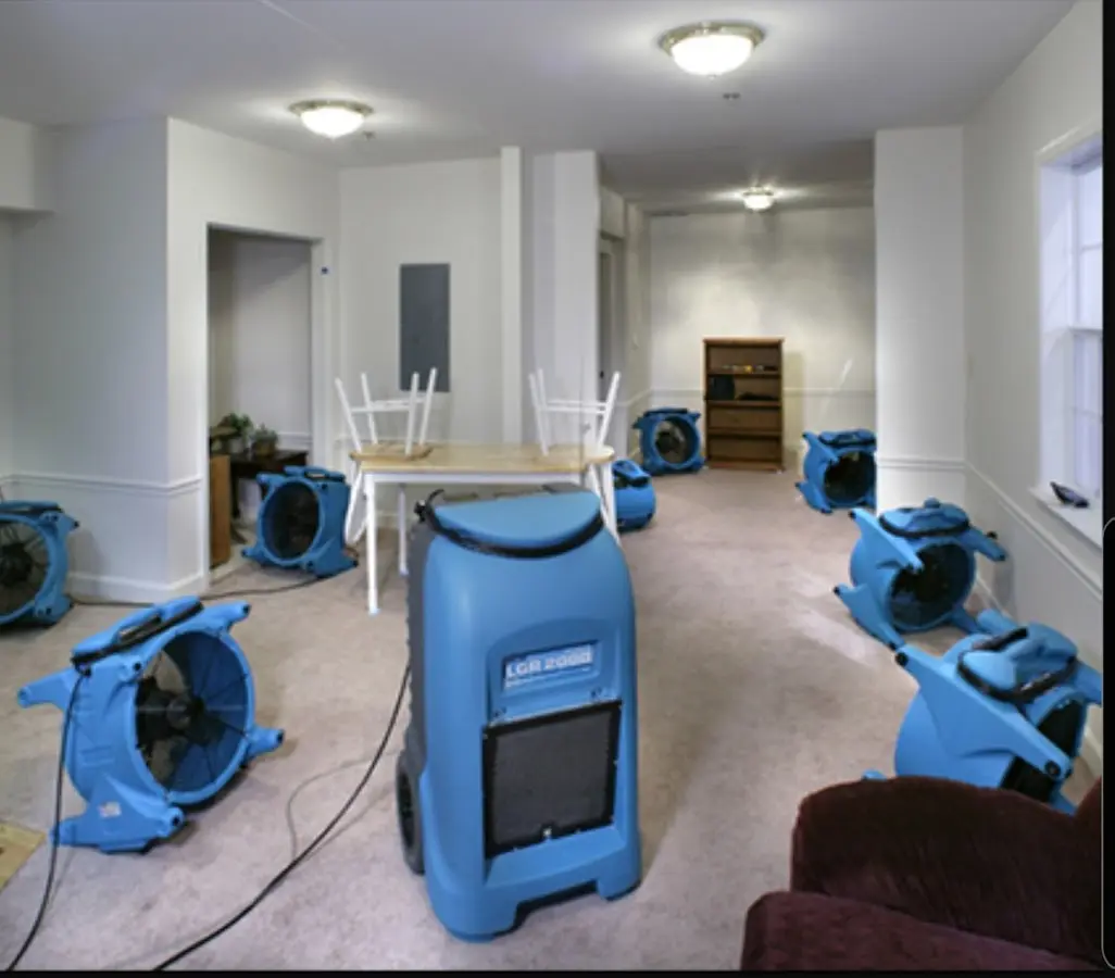 Air movers and dehumidifier setup for Water Extraction & Removal in Naranja
