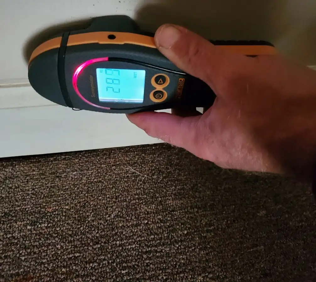 Moisture detection at baseboard during Mold Inspection & Testing in Naranja